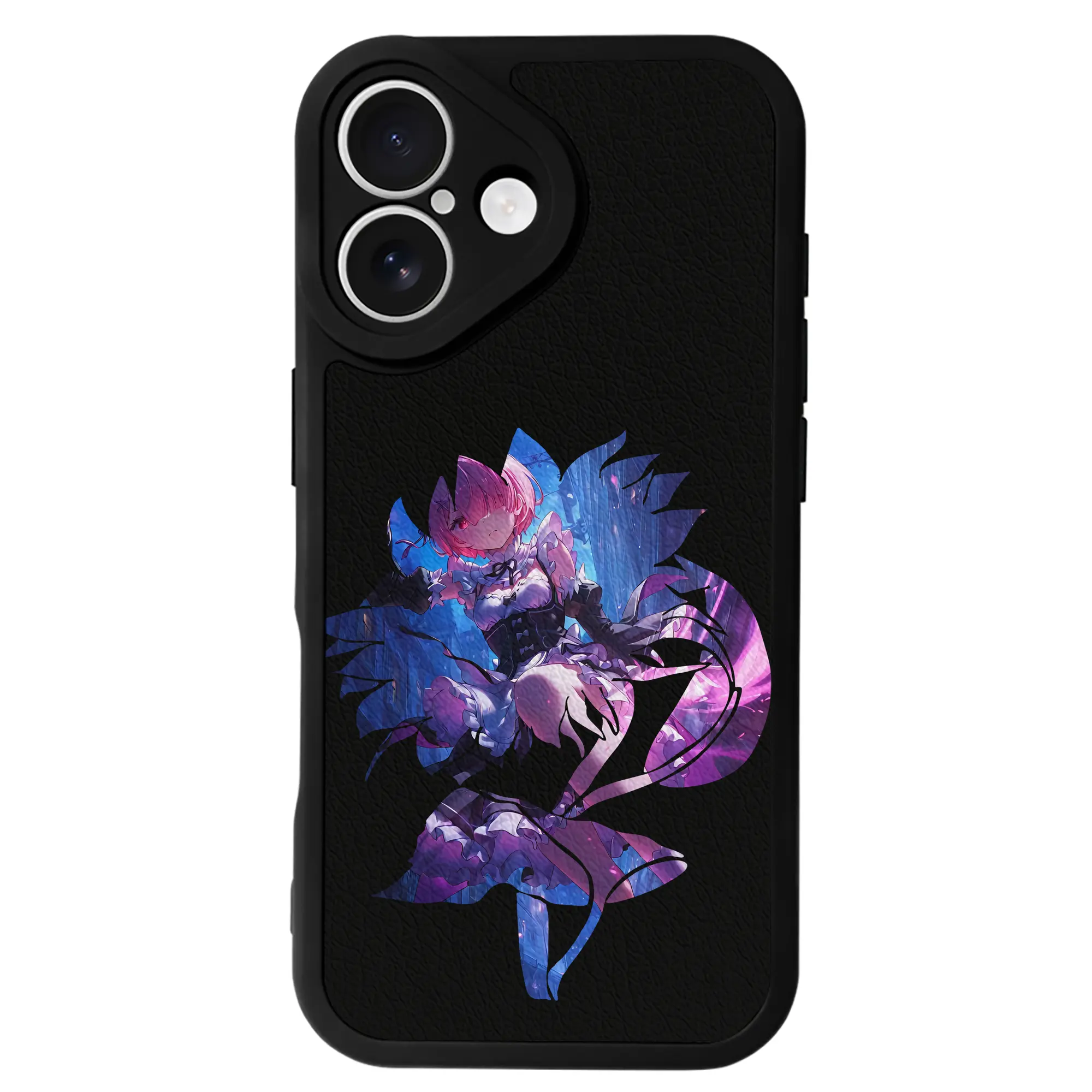 リゼロ グッズ ラム - IPhone 16シリーズ対応 ・ シリコンスマホケース ・ レザー調 ・ 高精度フィット ・ 耐衝撃 ・ ワイヤレス充電対応 ・ 精密カット